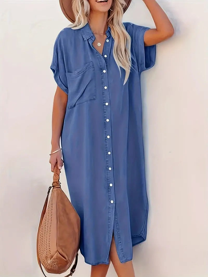 Davinia | Shirt Dress with Fixed Pockets