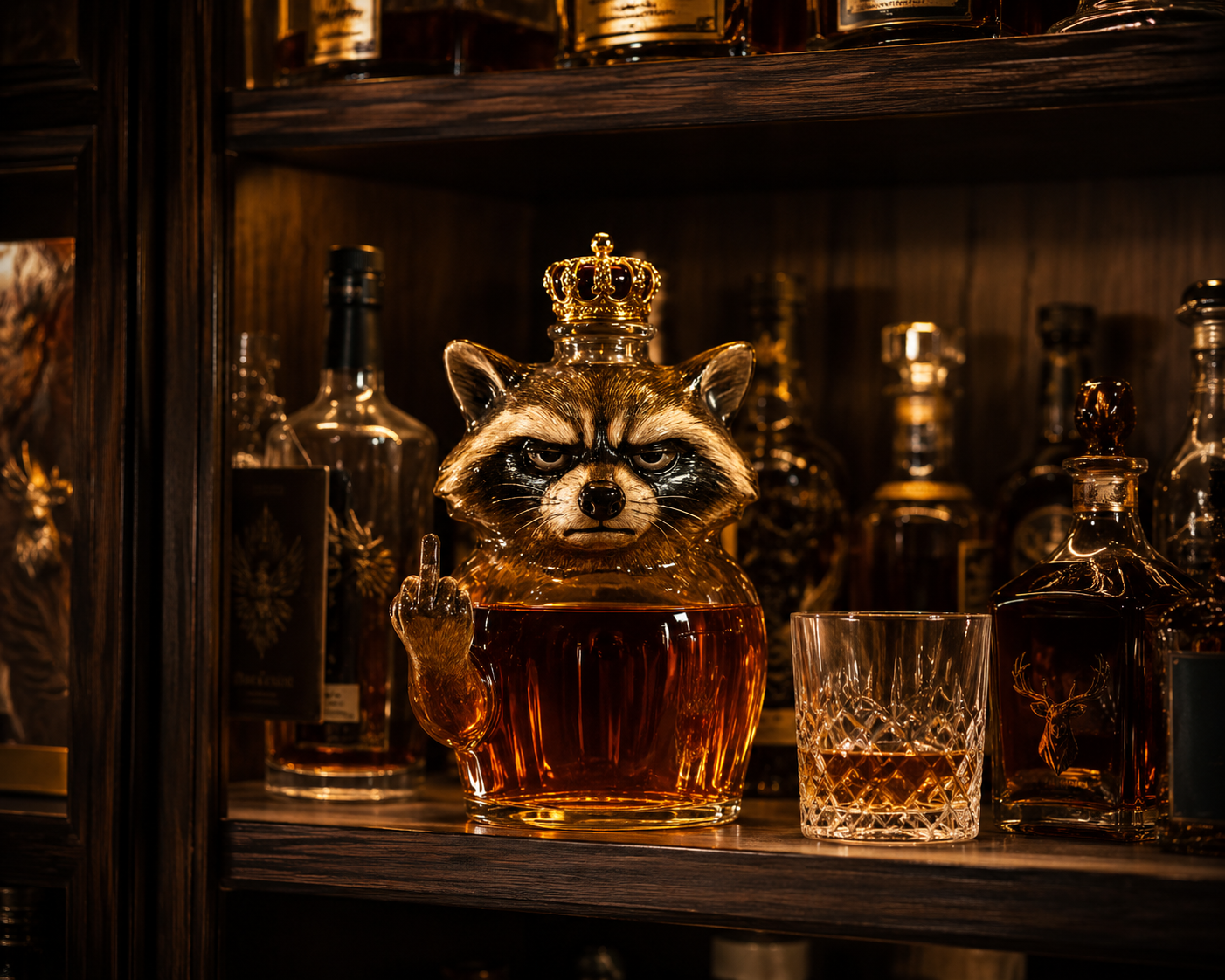 Whisky Bottle β Raccoon Rebel Edition