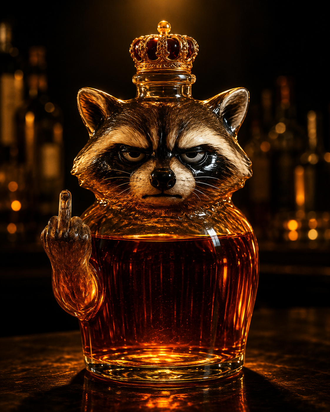 Whisky Bottle β Raccoon Rebel Edition