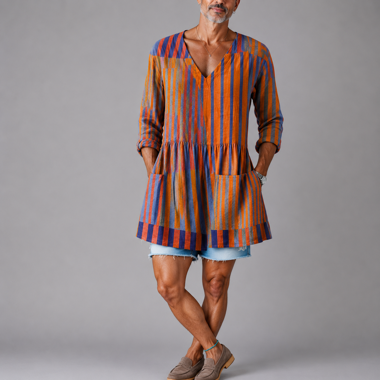 Layla | Colourblock Stripe V-Neck Shirt