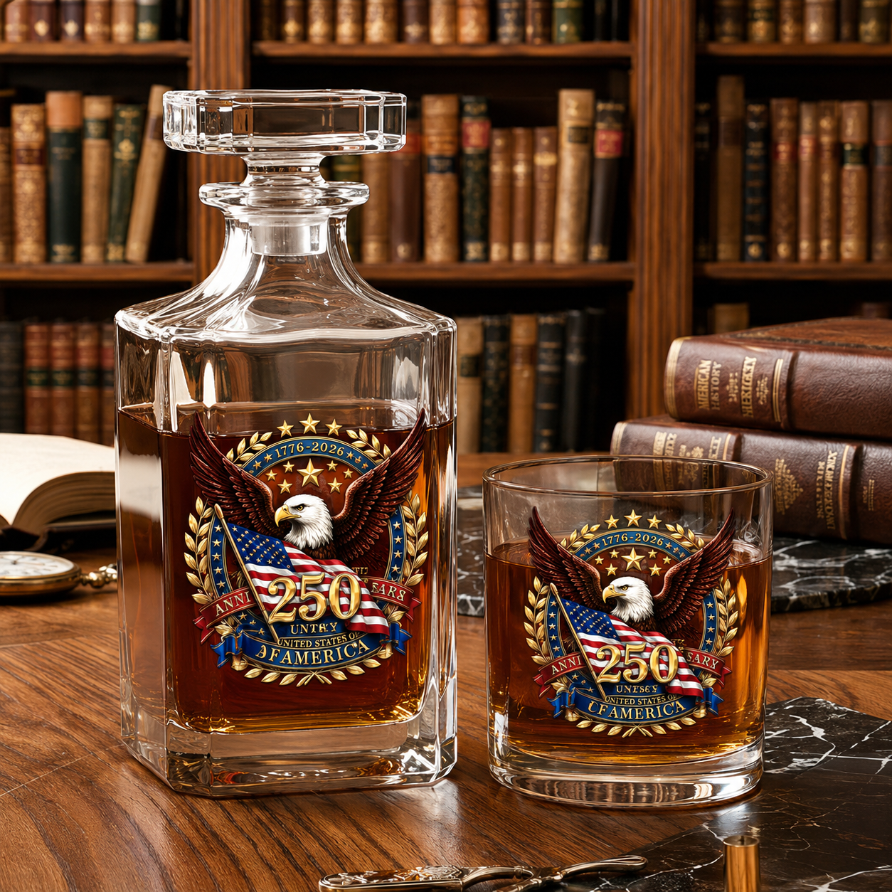 250th Anniversary Glass Decanter Set