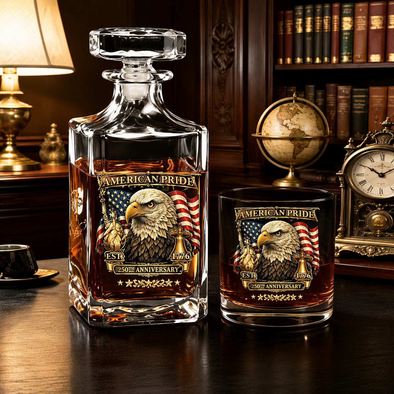 250th Anniversary Glass Decanter Set