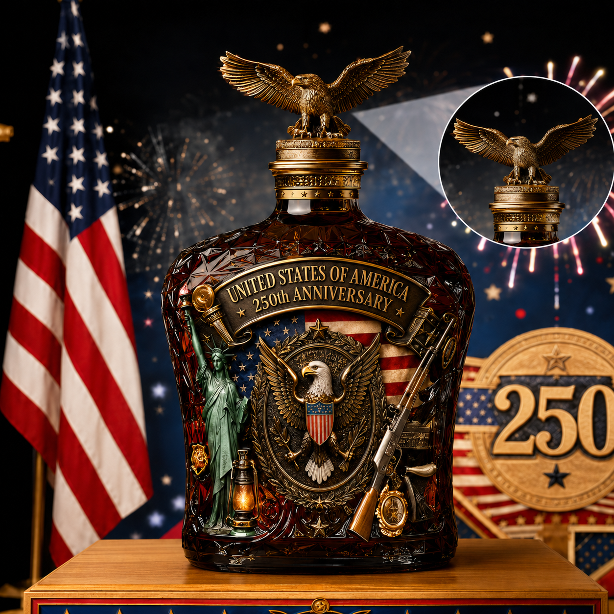 250th Anniversary Glass Decanter
