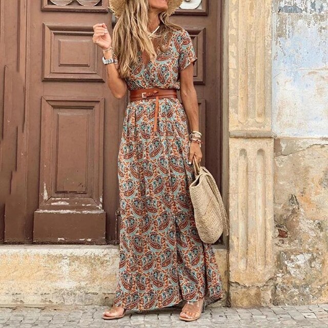 Mara | Long Ibiza Pleated Dress