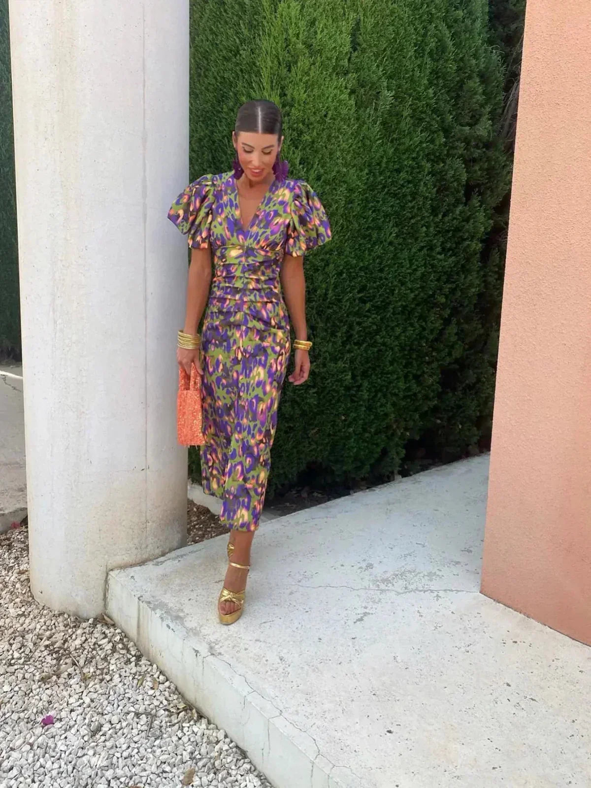 Sierra | Women’s Puff Sleeve Printed Dress