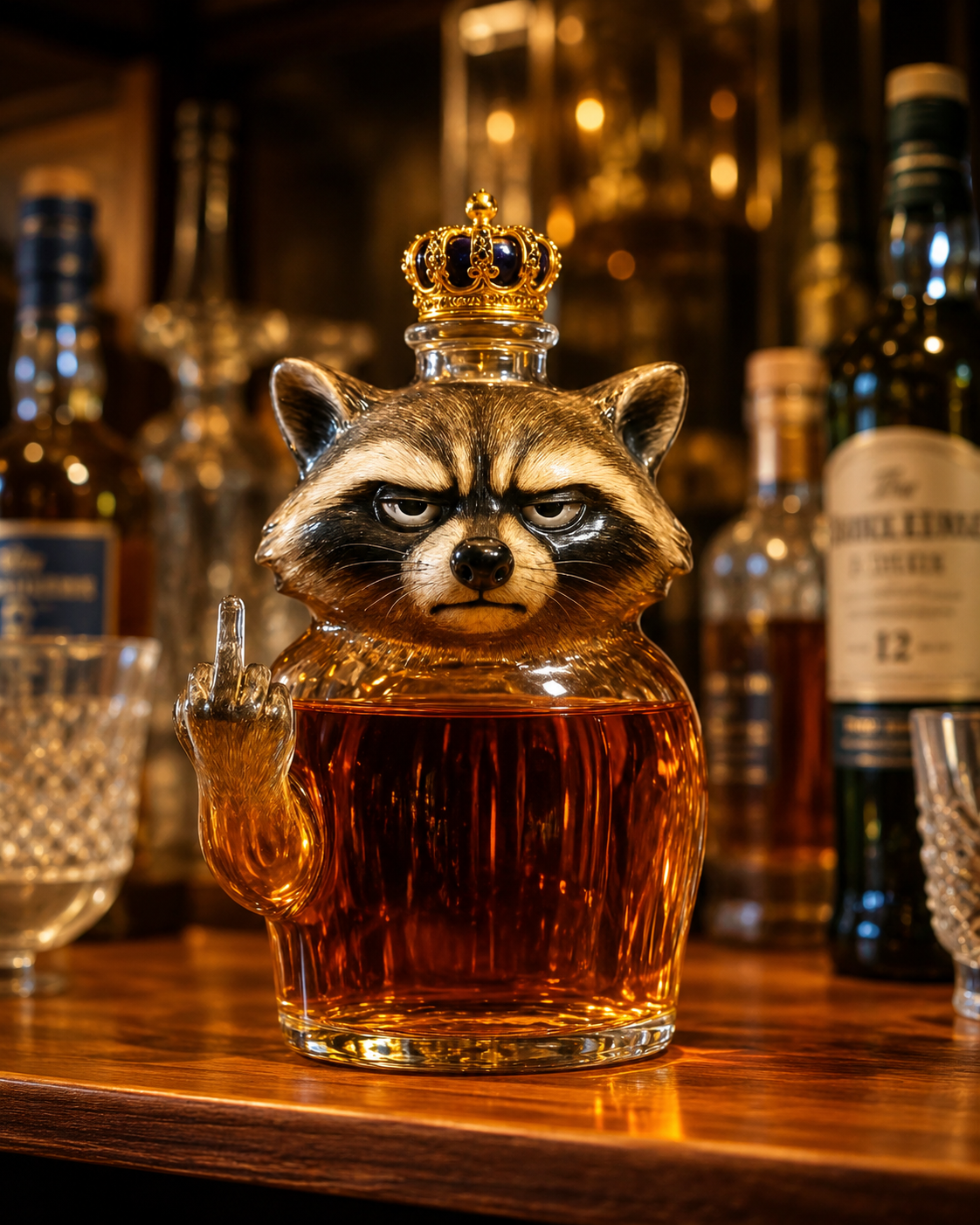 Whisky Bottle — Raccoon Rebel Edition