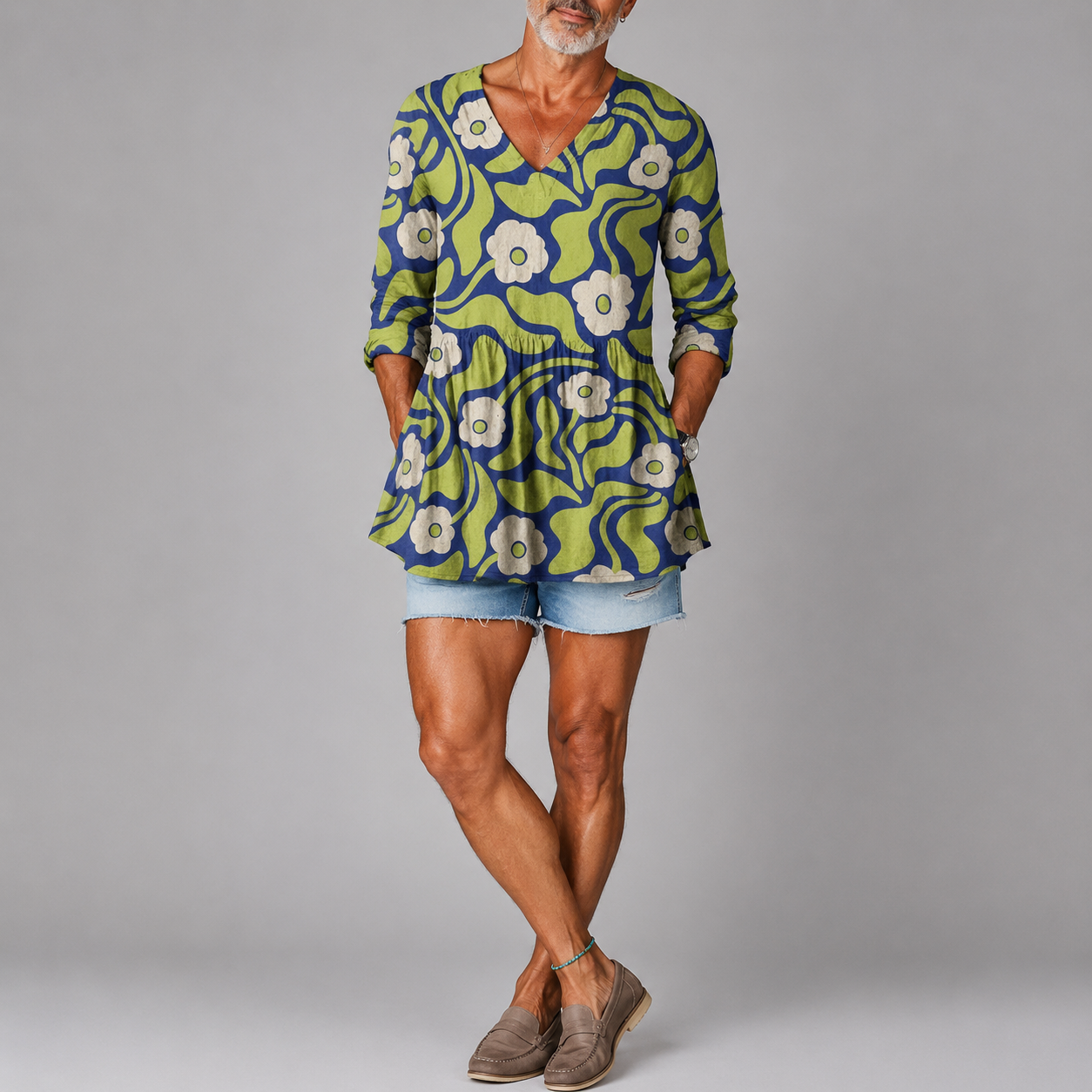 Olivia | Romantic Floral V-Neck Shirt