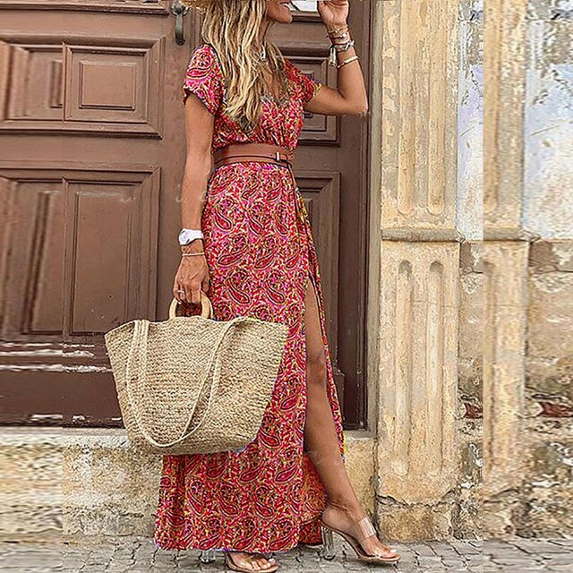 Mara | Long Ibiza Pleated Dress