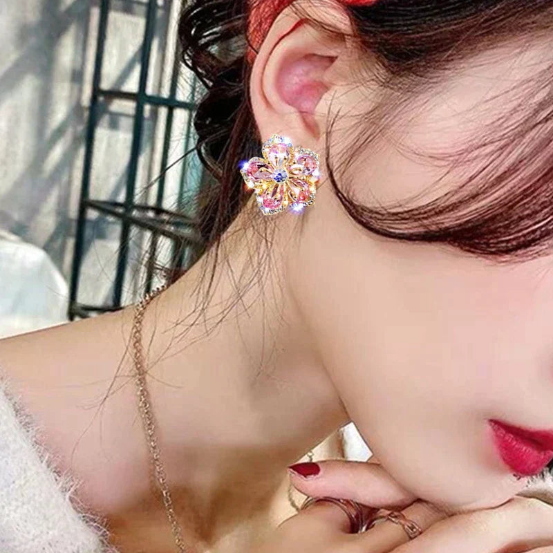Multicoloured Zirconia Earrings in Silver