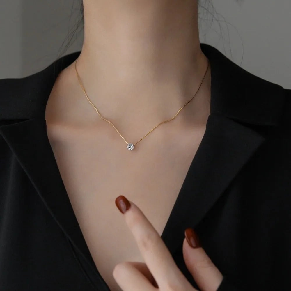 Clea Moissanite Stone Necklace