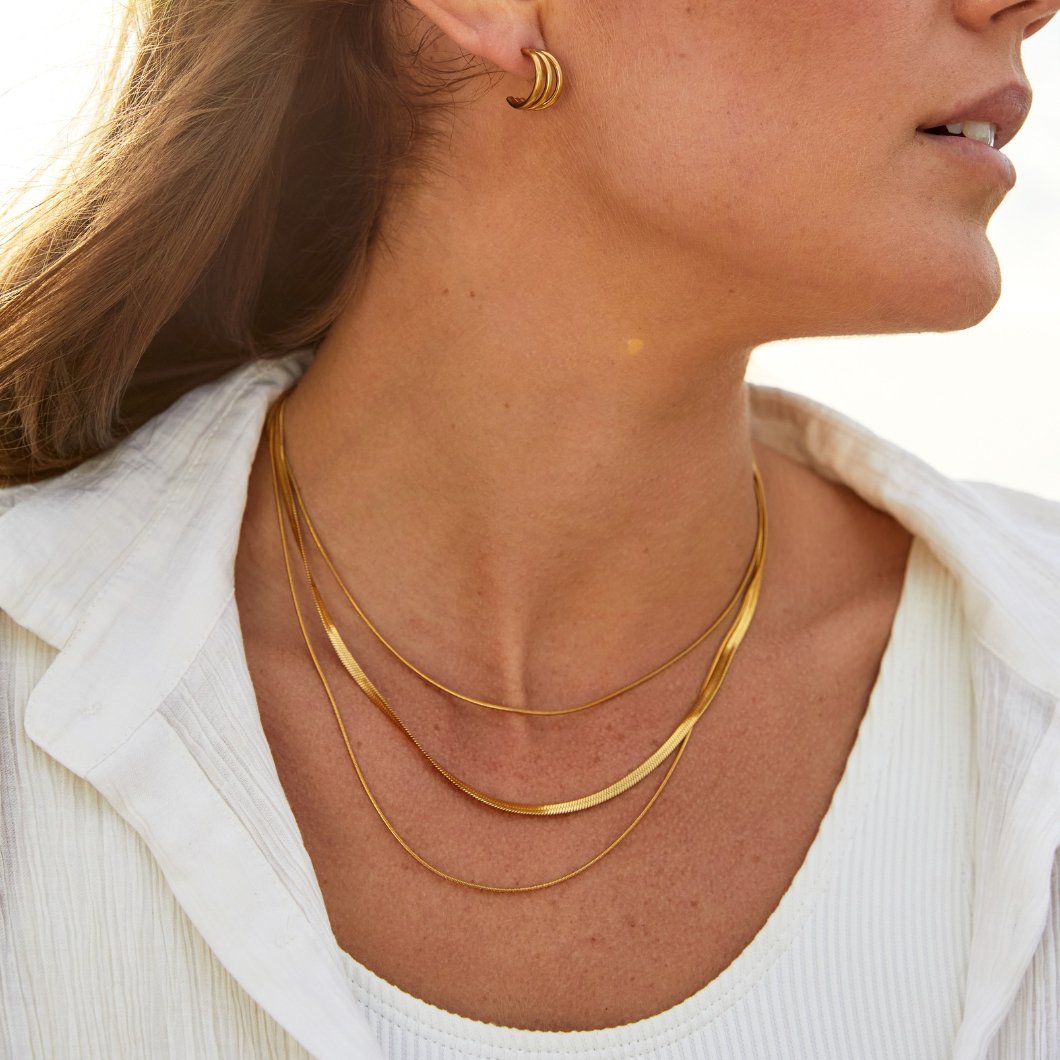 Gold Multi-Strand Chain Necklace
